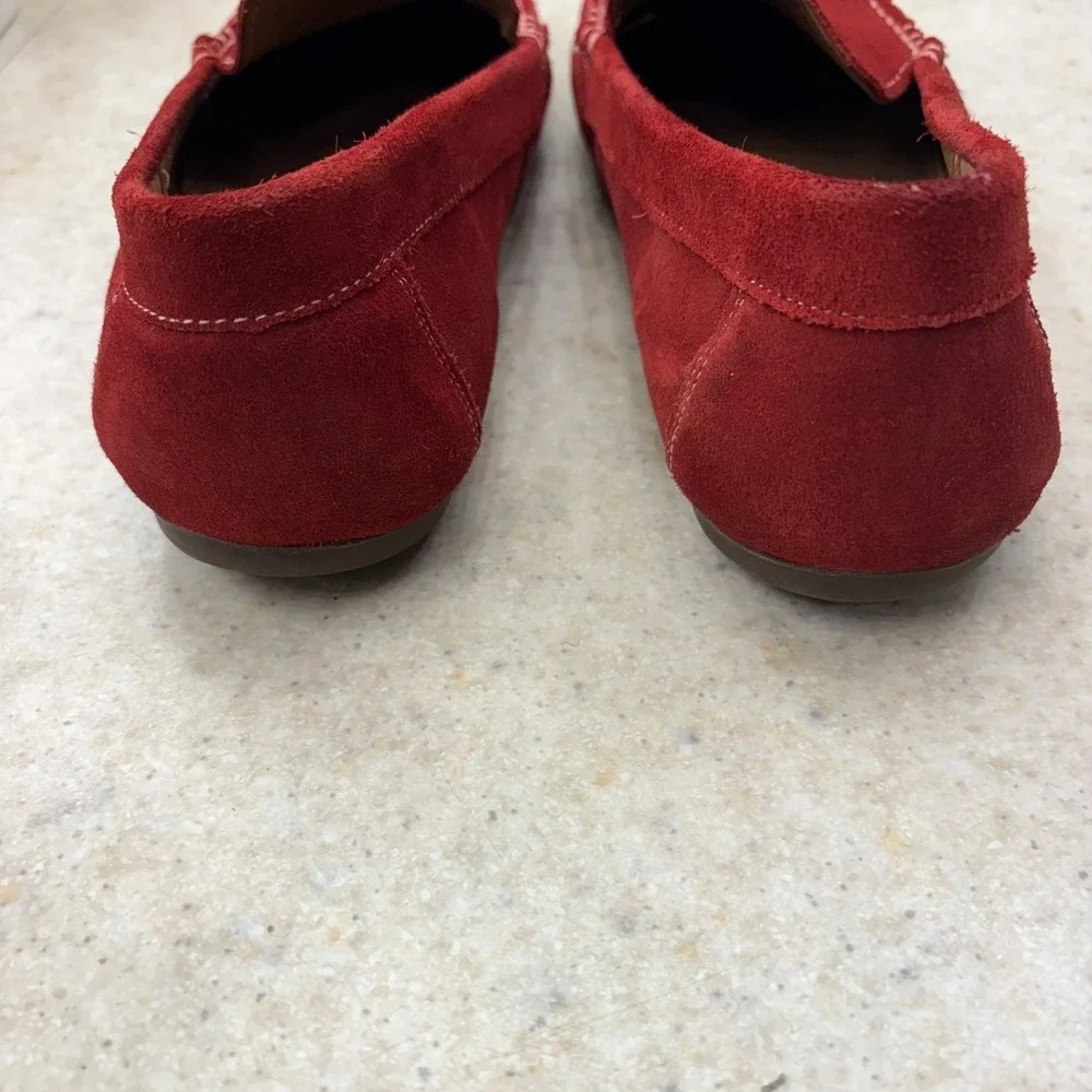 Fabio De Luca Vera Pelle Men's Suede Loafers Driving Moc Slip-On Red Size 11